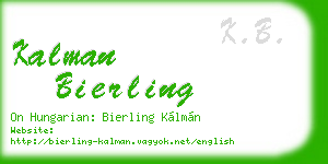kalman bierling business card