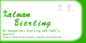 kalman bierling business card